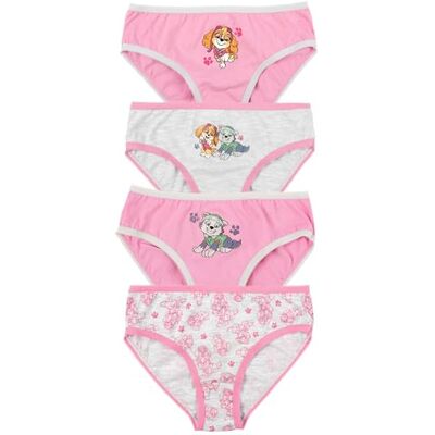 United Paw Patrol Cuecas para menina, cor rosa e cinza (4 unidades), Rosa/Cinza, 122-128 United Paw Patrol Cuecas para menina, cor rosa e cinza (4 unidades), Rosa/Cinza, 122-128