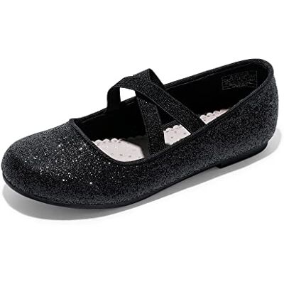 DREAM PAIRS Kids bailarinas meninas Mary Jane sapatos planos elegantes princesa festas bailarina enfiar Angie-2, Preto DREAM PAIRS Kids bailarinas meninas Mary Jane sapatos planos elegantes princesa festas bailarina enfiar Angie-2, Preto