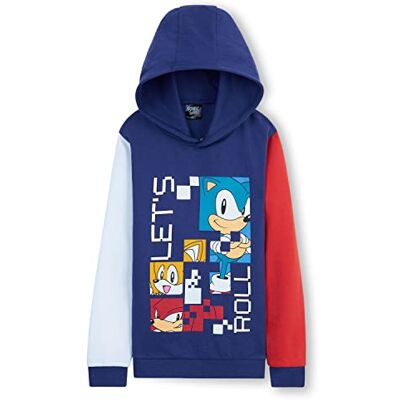 Sonic The Hedgehog Camisola de criança, Chandal Sonic para criança, camisolas com capuz para crianças 4-12 anos, multicolorido Sonic The Hedgehog Camisola de criança, Chandal Sonic para criança, camisolas com capuz para crianças 4-12 anos, multicolorido
