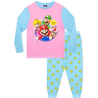 Super Mario Videogame para meninas pijama conjunto roupa de dormir para crianças, multicolorido Super Mario Videogame para meninas pijama conjunto roupa de dormir para crianças, multicolorido