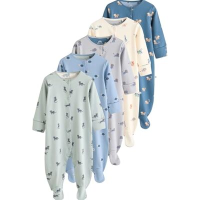NEXT Bebés niño Pack de 5 Pijamas Tipo Pelele Estampados para bebé NEXT Bebés niño Pack de 5 Pijamas Tipo Pelele Estampados para bebé