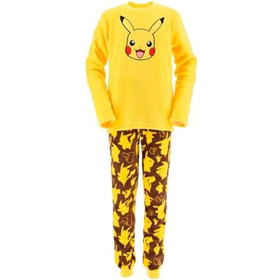 Pokémon Pijamas para Criança, Conjunto de Camiseta e Calças Longas de 2 Peças para Adolescentes, Pijama Polar Pikachu Macio, Tamanhos 10 a 16 Anos, Amarelo Pokémon Pijamas para Criança, Conjunto de Camiseta e Calças Longas de 2 Peças para Adolescentes, Pijama Polar Pikachu Macio, Tamanhos 10 a 16 Anos, Amarelo