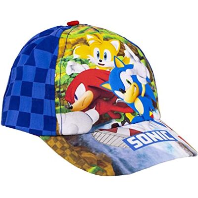 Sonic The Hedgehog Boné para crianças, design Sonic o ouriço Knuckles a Equidna e Miles 'Tails' Prower, boné de verão infantil, presente para crianças, multicolorido Sonic The Hedgehog Boné para crianças, design Sonic o ouriço Knuckles a Equidna e Miles 'Tails' Prower, boné de verão infantil, presente para crianças, multicolorido