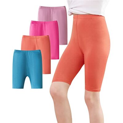 Adorel Calções desportivos de malha curta para menina, conjunto de 4 azul rosa vermelha laranja roxo 10-11 anos (tamanho do fabricante: 160) Adorel Calções desportivos de malha curta para menina, conjunto de 4 azul rosa vermelha laranja roxo 10-11 anos (tamanho do fabricante: 160)