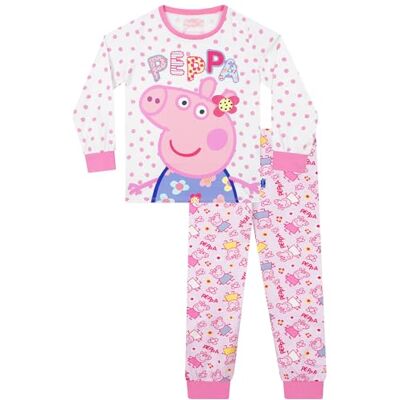 Peppa Pig Pijama menina pijamas inverno meninas com design de flores, multicolorido Peppa Pig Pijama menina pijamas inverno meninas com design de flores, multicolorido