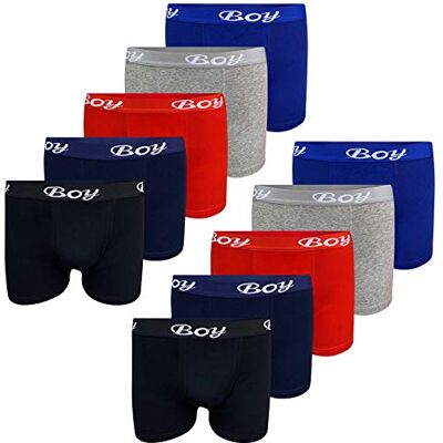 LOREZA ® 10 cuecas boxers algodão roupa interior para menino 2 a 15 anos, Modelo 2 LOREZA ® 10 cuecas boxers algodão roupa interior para menino 2 a 15 anos, Modelo 2