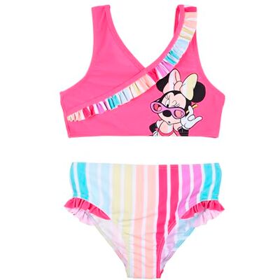 Disney Minnie Mouse biquíni para menina, design arco-íris fato de banho de duas peças verão natação infantil, tamanho 6 anos, Fuchsia Disney Minnie Mouse biquíni para menina, design arco-íris fato de banho de duas peças verão natação infantil, tamanho 6 anos, Fuchsia