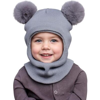 DRESHOW Gorro de Punto para Niño Niña Pasamontañas Cortavientos Invierno Gorro con Pompón para Niños Pequeños, Tejido de Punto Suave y Elástico, Gorro Cálido para Bebé para Exterio DRESHOW Gorro de Punto para Niño Niña Pasamontañas Cortavientos Invierno Gorro con Pompón para Niños Pequeños, Tejido de Punto Suave y Elástico, Gorro Cálido para Bebé para Exterio
