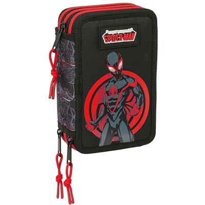 Safta MILES MORALES Estojo escolar com 37 úteis incluídos, estojo infantil, estojo para crianças, ideal para crianças dos 5 aos 14 anos, confortável e versátil, qualidade e resistência, 12,5 x 5,5 x 19,5 cm Safta MILES MORALES Estojo escolar com 37 úteis incluídos, estojo infantil, estojo para crianças, ideal para crianças dos 5 aos 14 anos, confortável e versátil, qualidade e resistência, 12,5 x 5,5 x 19,5 cm