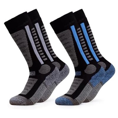 Occulto 2 pares meias de esqui para meninos e meninas (modelo: ), azul preto Occulto 2 pares meias de esqui para meninos e meninas (modelo: ), azul preto