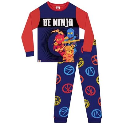 Lego Ninjago pijama para crianças, pijama infantil de manga comprida, conjunto de pijamas ninja para crianças, azul 5-6 anos Lego Ninjago pijama para crianças, pijama infantil de manga comprida, conjunto de pijamas ninja para crianças, azul 5-6 anos