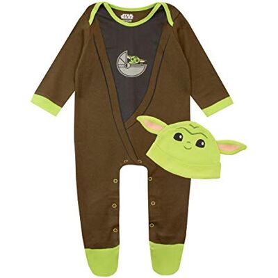 Star Wars Pijama Completo e Chapéu para Crianças Bebês The Mandalorian Baby Yoda Star Wars Pijama Completo e Chapéu para Crianças Bebês The Mandalorian Baby Yoda