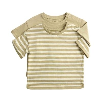 Marks & Spencer T-shirts de algodão puro para bebé pack de 2, respiráveis, fechos de fecho no ombro Marks & Spencer T-shirts de algodão puro para bebé pack de 2, respiráveis, fechos de fecho no ombro