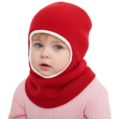 DRESHOW Gorro de malha para bebé menino menina capuz macio inverno chapéus e cachecóis com forro polar para pequenos meninos meninas 1-6 anos DRESHOW Gorro de malha para bebé menino menina capuz macio inverno chapéus e cachecóis com forro polar para pequenos meninos meninas 1-6 anos