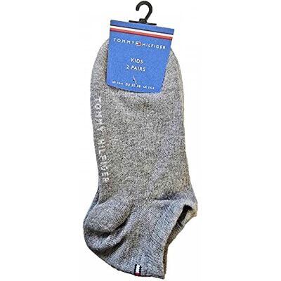 Tommy Hilfiger Meias de tricô elásticas (conjunto de 2) para meninas, Cinzento Middle Grey Melange Tommy Hilfiger Meias de tricô elásticas (conjunto de 2) para meninas, Cinzento Middle Grey Melange