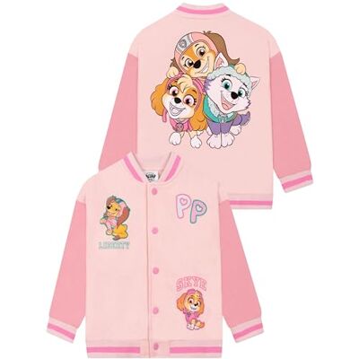 Paw Patrol Casaco de patrulha canina para menina, casaco bomber Everest e Skye para menina, casacos de algodão, rosa 2-3 anos Paw Patrol Casaco de patrulha canina para menina, casaco bomber Everest e Skye para menina, casacos de algodão, rosa 2-3 anos