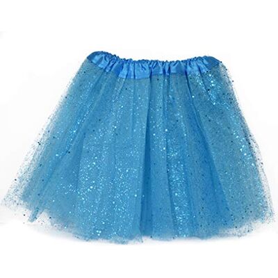 MUNDDY ® Tutu Elástico tule 3 camadas 30 cm de comprimento para menina bebé várias cores saia disfarce balé (azul claro com roxo) MUNDDY ® Tutu Elástico tule 3 camadas 30 cm de comprimento para menina bebé várias cores saia disfarce balé (azul claro com roxo)