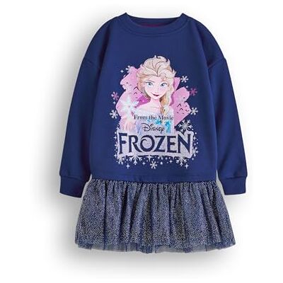 Disney Vestido de camisola para meninas Frozen camisola princesa Elsa para meninos com saia de tule brilhante em azul-marinho Mercadoria presente para crianças, azul Disney Vestido de camisola para meninas Frozen camisola princesa Elsa para meninos com saia de tule brilhante em azul-marinho Mercadoria presente para crianças, azul