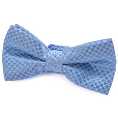DonDon Laço nobre para crianças, rapaz combinado e ajustável 9 x 4,5 cm, de cor azul brilhante com pontos argênteo DonDon Laço nobre para crianças, rapaz combinado e ajustável 9 x 4,5 cm, de cor azul brilhante com pontos argênteo