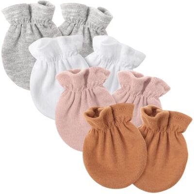 DRESHOW Luvas para bebés recém-nascidos luvas de algodão que não riscam para 0-6 meses, 4 Conjuntos Baby Mittens Mt04-02 DRESHOW Luvas para bebés recém-nascidos luvas de algodão que não riscam para 0-6 meses, 4 Conjuntos Baby Mittens Mt04-02