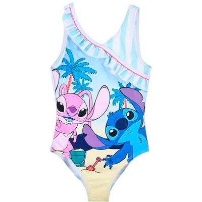 Disney Stitch e Angel Fato de Banho para Menina, Fato de Banho de Uma Peça para Verão e Natação, Tamanhos 3 a 8 Anos, azul, 4 anos Disney Stitch e Angel Fato de Banho para Menina, Fato de Banho de Uma Peça para Verão e Natação, Tamanhos 3 a 8 Anos, azul, 4 anos