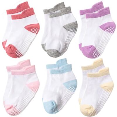 DRESHOW Meias de Tornozelo Antiderrapantes com Solas Antiderrapantes para Bebês, Crianças Pequenas, Meninos e Meninas, 1-3 anos DRESHOW Meias de Tornozelo Antiderrapantes com Solas Antiderrapantes para Bebês, Crianças Pequenas, Meninos e Meninas, 1-3 anos