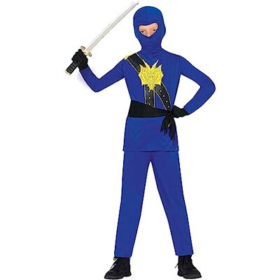 FIESTAS GUIRCA Traje de guerreiro ninja azul criança disfarces de ninja menino 3-4 anos FIESTAS GUIRCA Traje de guerreiro ninja azul criança disfarces de ninja menino 3-4 anos