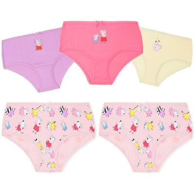 Peppa Pig Cuecas bebé menina 2-6 anos, conjunto de 5 cuecas de algodão, roupa interior macia com estampado divertido, multi, 4-5 anos Peppa Pig Cuecas bebé menina 2-6 anos, conjunto de 5 cuecas de algodão, roupa interior macia com estampado divertido, multi, 4-5 anos