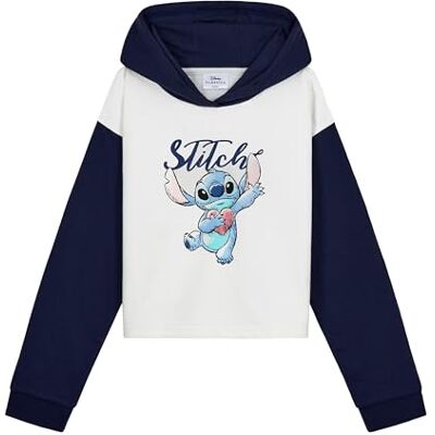 Disney Camisola Menina Stitch, Camisola Curta Menina, Camisola para Meninas Crop Top, Roupa para Meninas Lilo e Stitch 7-14 anos, Branco/azul marinho Disney Camisola Menina Stitch, Camisola Curta Menina, Camisola para Meninas Crop Top, Roupa para Meninas Lilo e Stitch 7-14 anos, Branco/azul marinho