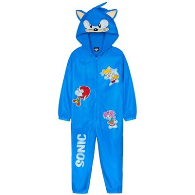 Get Trend SONIC THE HEDGEHOG Macacão impermeável criança com forro polar, fato de chuva inteiro com capuz, capa de chuva de uma peça infantil (5-6 anos, azul Sonic) Get Trend SONIC THE HEDGEHOG Macacão impermeável criança com forro polar, fato de chuva inteiro com capuz, capa de chuva de uma peça infantil (5-6 anos, azul Sonic)