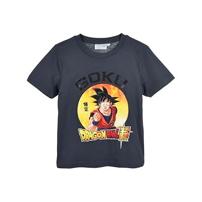 Dragon T-shirt para crianças, t-shirt clássica Goku de algodão macio de manga curta para crianças, tamanho 4 anos, cinzento Dragon T-shirt para crianças, t-shirt clássica Goku de algodão macio de manga curta para crianças, tamanho 4 anos, cinzento