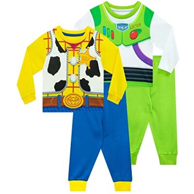 Disney Pijama Conjunto de 2 pijamas para crianças Toy Story Woody & Buzz Lightyear pijamas para crianças multicoloridos 6-7 anos Disney Pijama Conjunto de 2 pijamas para crianças Toy Story Woody & Buzz Lightyear pijamas para crianças multicoloridos 6-7 anos