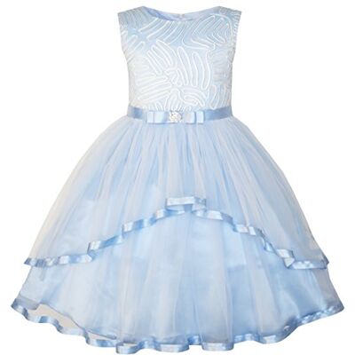 Sunny Fashion Vestido para menina flor azul tingido casamento festa dama de honra 4-12 anos, azul, 7 años Sunny Fashion Vestido para menina flor azul tingido casamento festa dama de honra 4-12 anos, azul, 7 años