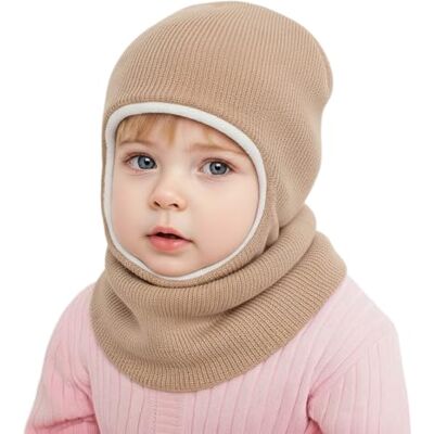DRESHOW Gorro de malha para bebé menino menina capuz macio inverno chapéus e cachecóis com forro polar para pequenos meninos meninas 1-6 anos DRESHOW Gorro de malha para bebé menino menina capuz macio inverno chapéus e cachecóis com forro polar para pequenos meninos meninas 1-6 anos