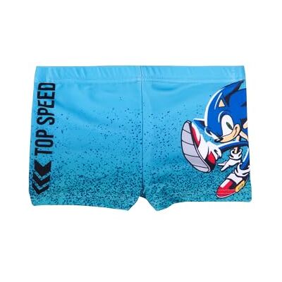 United Sonic The Hedgehog Fato de banho para crianças, cor azul, azul United Sonic The Hedgehog Fato de banho para crianças, cor azul, azul