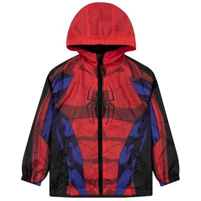Marvel Casaco Spiderman, capa de chuva infantil de super-herói, casaco impermeável menino Spider Man, roupa impermeável para crianças, Vermelho Marvel Casaco Spiderman, capa de chuva infantil de super-herói, casaco impermeável menino Spider Man, roupa impermeável para crianças, Vermelho