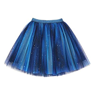 Camilife Bebê meninas pequenas meninas Tutu saia céu estrelado lantejoulas princesa saia mini saia tule saia balé com cintura elástica encantadora moda para 2-10 anos, Azul escuro Camilife Bebê meninas pequenas meninas Tutu saia céu estrelado lantejoulas princesa saia mini saia tule saia balé com cintura elástica encantadora moda para 2-10 anos, Azul escuro