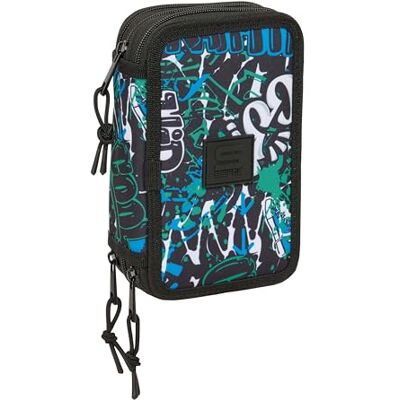 Safta GRAFFITI GO Estojo escolar com 37 úteis incluídos, estojo infantil, estojo para crianças, ideal para crianças dos 5 aos 14 anos, confortável e versátil, qualidade e resistência, 12,5 x 5,5 x Safta GRAFFITI GO Estojo escolar com 37 úteis incluídos, estojo infantil, estojo para crianças, ideal para crianças dos 5 aos 14 anos, confortável e versátil, qualidade e resistência, 12,5 x 5,5 x