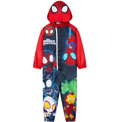 Get Trend Marvel Spiderman macacão impermeável criança resistente à água com capuz lã impermeável tudo em um presentes crianças (4-5 anos, multi spiidey) Get Trend Marvel Spiderman macacão impermeável criança resistente à água com capuz lã impermeável tudo em um presentes crianças (4-5 anos, multi spiidey)
