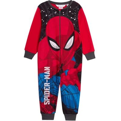 Marvel Pijama oficial do Spiderman para crianças, de forro polar, completo, pijamas para crianças, Pjs, com fecho de correr, roupa de casa, vermelho, 5-6 anos Marvel Pijama oficial do Spiderman para crianças, de forro polar, completo, pijamas para crianças, Pjs, com fecho de correr, roupa de casa, vermelho, 5-6 anos