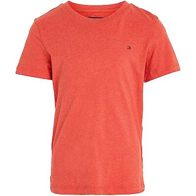 Tommy Hilfiger , T-shirt básica de manga curta para crianças Ajuste regular Talla única (Talla del fabricante: 74) Rojo (Apple Red Heather) Tommy Hilfiger , T-shirt básica de manga curta para crianças Ajuste regular Talla única (Talla del fabricante: 74) Rojo (Apple Red Heather)