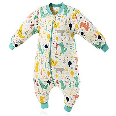SONARIN Saco de dormir para bebés com mangas removíveis, 3,5 Tog, algodão orgânico, tamanhos diferentes, para meninos meninas 6 meses a 6 anos SONARIN Saco de dormir para bebés com mangas removíveis, 3,5 Tog, algodão orgânico, tamanhos diferentes, para meninos meninas 6 meses a 6 anos