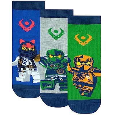 Lego Ninjago Conjunto de 3 meias Meias Ninja para crianças, 27-30 cm Lego Ninjago Conjunto de 3 meias Meias Ninja para crianças, 27-30 cm