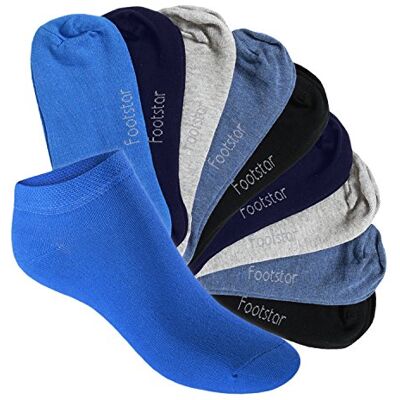 Footstar Meias desportivas curtas para sapatilhas (10 pares), para meninas e meninos coleção Sneak It!, Jeans, 31-34 Footstar Meias desportivas curtas para sapatilhas (10 pares), para meninas e meninos coleção Sneak It!, Jeans, 31-34