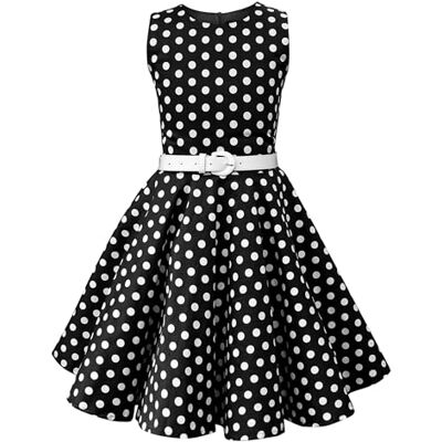 BlackButterfly Vestido de bolinhas vintage para meninas 'Audrey' anos 50, De bolinhas preto BlackButterfly Vestido de bolinhas vintage para meninas 'Audrey' anos 50, De bolinhas preto