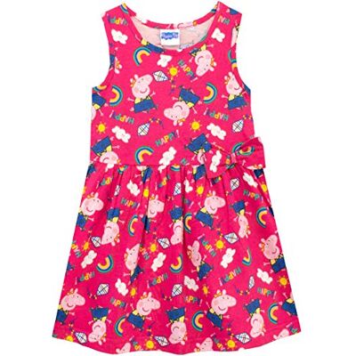 Peppa Pig Vestido de verão para menina, vestidos de praia, vestidos para menina de 5 a 6 anos Peppa Pig Vestido de verão para menina, vestidos de praia, vestidos para menina de 5 a 6 anos