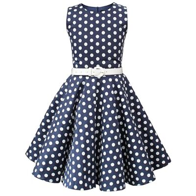BlackButterfly Vestido de bolinhas vintage para meninas 'Audrey' anos 50, De bolinhas azul BlackButterfly Vestido de bolinhas vintage para meninas 'Audrey' anos 50, De bolinhas azul