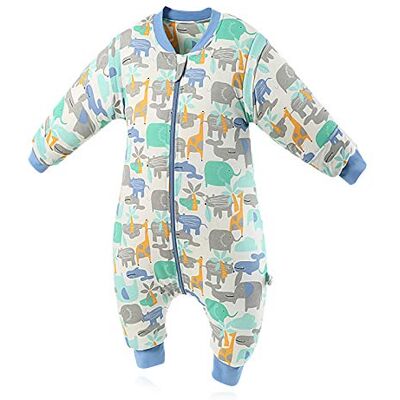 SONARIN Saco de dormir para bebés com mangas removíveis, fino, 2,5 Tog, algodão orgânico, tamanhos diferentes, para meninos meninas 6 meses a 6 anos SONARIN Saco de dormir para bebés com mangas removíveis, fino, 2,5 Tog, algodão orgânico, tamanhos diferentes, para meninos meninas 6 meses a 6 anos