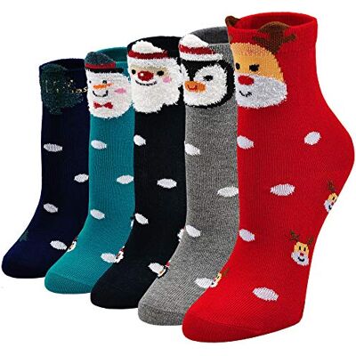 PUTUO Meias Divertidas para Menina Meias com Animais, Meias de Inverno para Meninas Meias de Natal para Menina Meias de Algodão, 2-11 anos, 5 pares, Multicolor-2, 5-7 anos PUTUO Meias Divertidas para Menina Meias com Animais, Meias de Inverno para Meninas Meias de Natal para Menina Meias de Algodão, 2-11 anos, 5 pares, Multicolor-2, 5-7 anos
