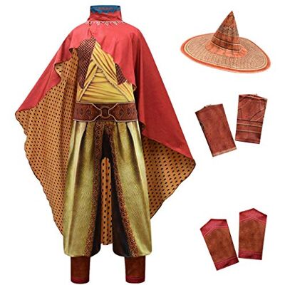 Lito Angels Fantasia Raya e o Último Dragão para Meninas, Tamanho 9-10 anos, C Macacão com Bracelete, Gorro e Capa Vermelha Lito Angels Fantasia Raya e o Último Dragão para Meninas, Tamanho 9-10 anos, C Macacão com Bracelete, Gorro e Capa Vermelha